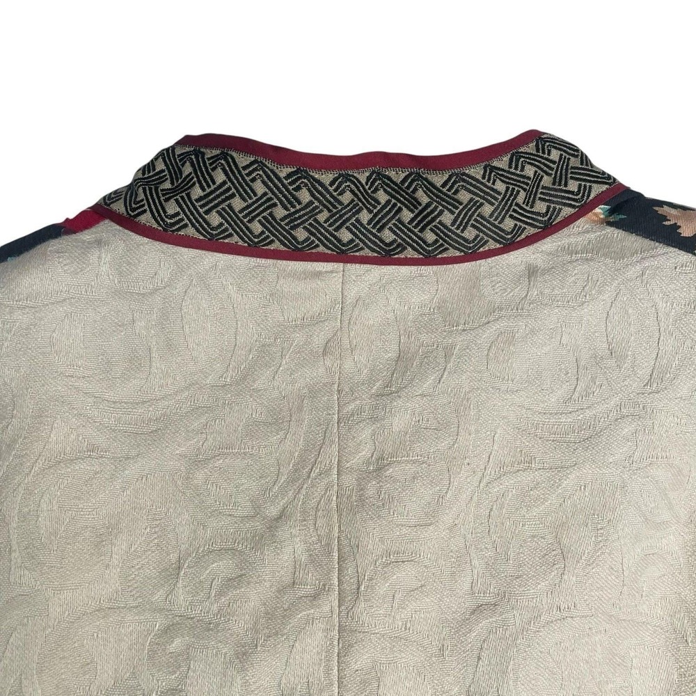 Vintage Norm Thompson Cream Embroidered Tang Jacket M Mandarin Asian Inspired - Picture 9 of 9